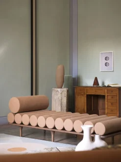 Five to Nine Daybed w/ backrest & left cement table