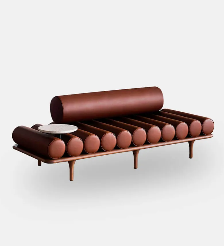 Five to Nine Daybed w/ backrest & left metal table