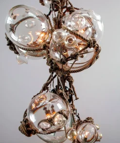 Knotty Bubbles Chandelier - 3 Lg, 2 Small Bubbles, 5 Barnacles
