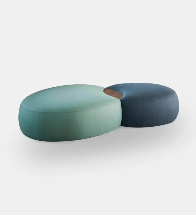Matera Two Elements Ottoman with Wooden Table