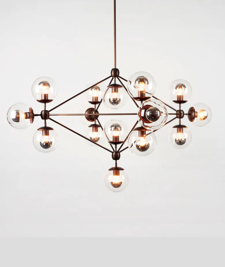 Modo Chandelier - 4 Sided, 15 Globes