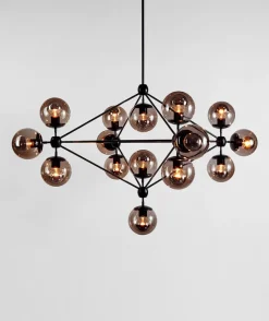 Modo Chandelier - 4 Sided, 15 Globes
