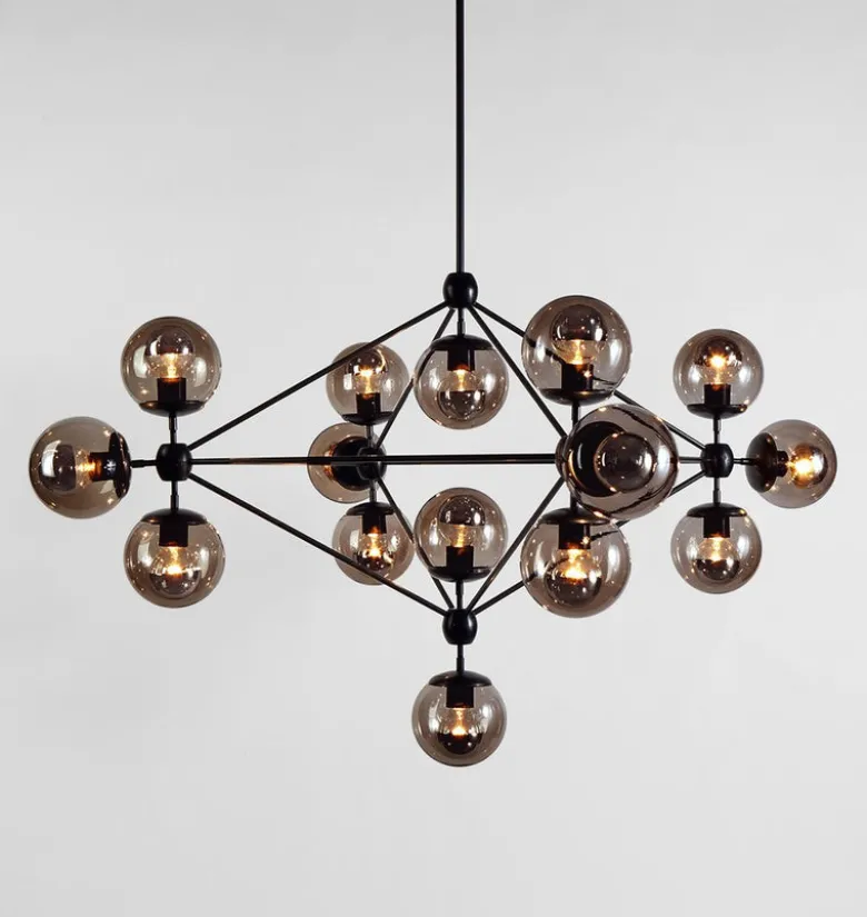 Modo Chandelier - 4 Sided, 15 Globes