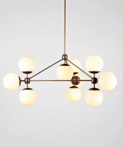 Modo Chandelier - 3 Sided, 10 Globes