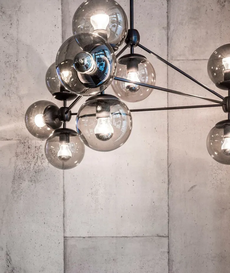 Modo Chandelier - 3 Sided, 10 Globes