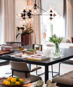 Modo Chandelier - 3 Sided, 10 Globes