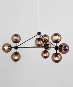 Modo Chandelier - 3 Sided, 10 Globes