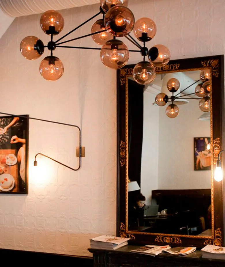 Modo Chandelier - 3 Sided, 10 Globes