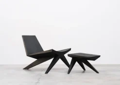 V-easy chair with ottoman